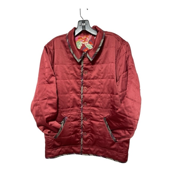 Koos of Course Double sided Blazer Jacket Silk Floral Paisley Quilted and lined - Picture 6 of 9